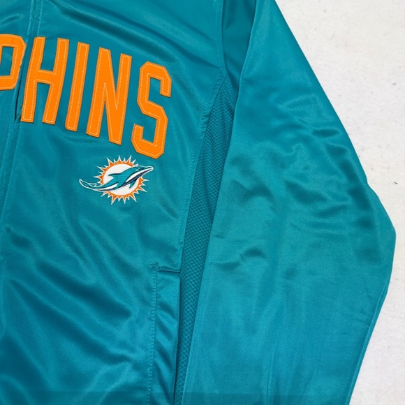 Miami Dolphins NFL Jacket Men's Size Large Full Zip Embroidered Logo Mock Neck - Picture 3 of 16